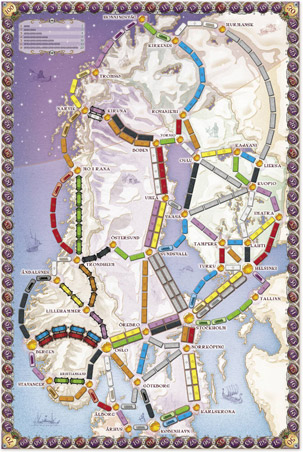 Map Ticket to Ride Nordic Countries